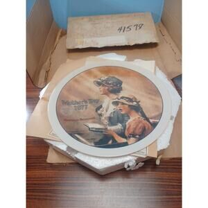Mother's Day 1977 Norman Rockwell Plate Certificate Of Authenticity In Box